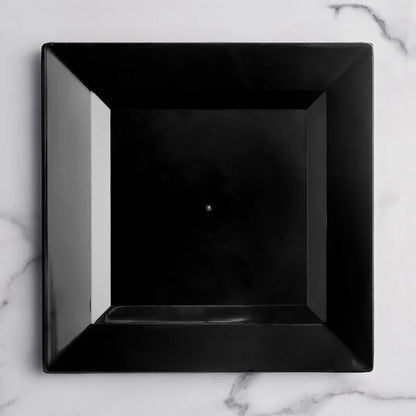 Premium Plastic Square Black Plates and Bowls