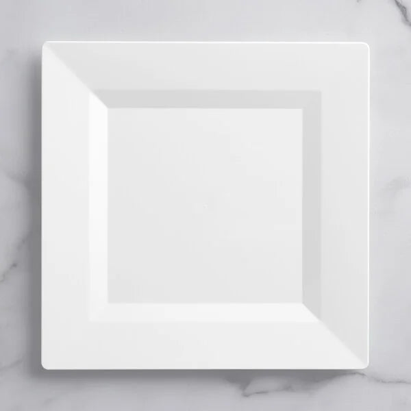 Premium Plastic Square White Plates and Bowls