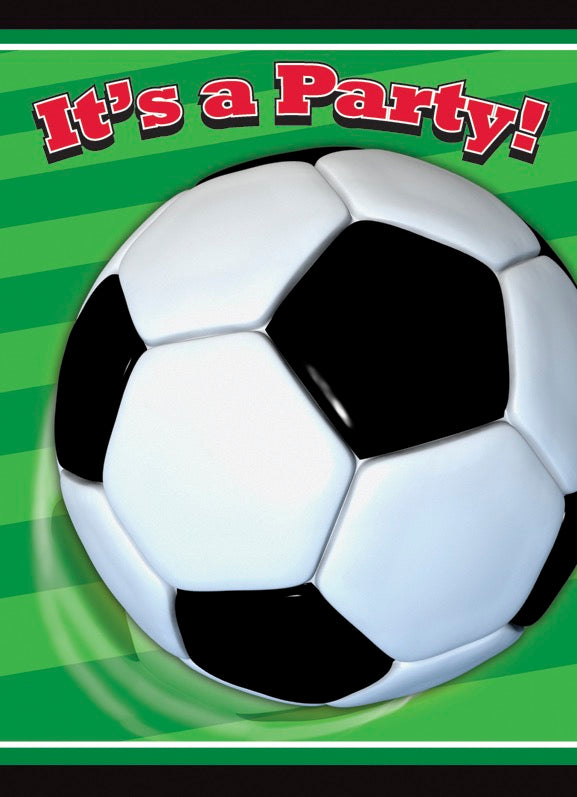 3D Soccer Invitations 8ct