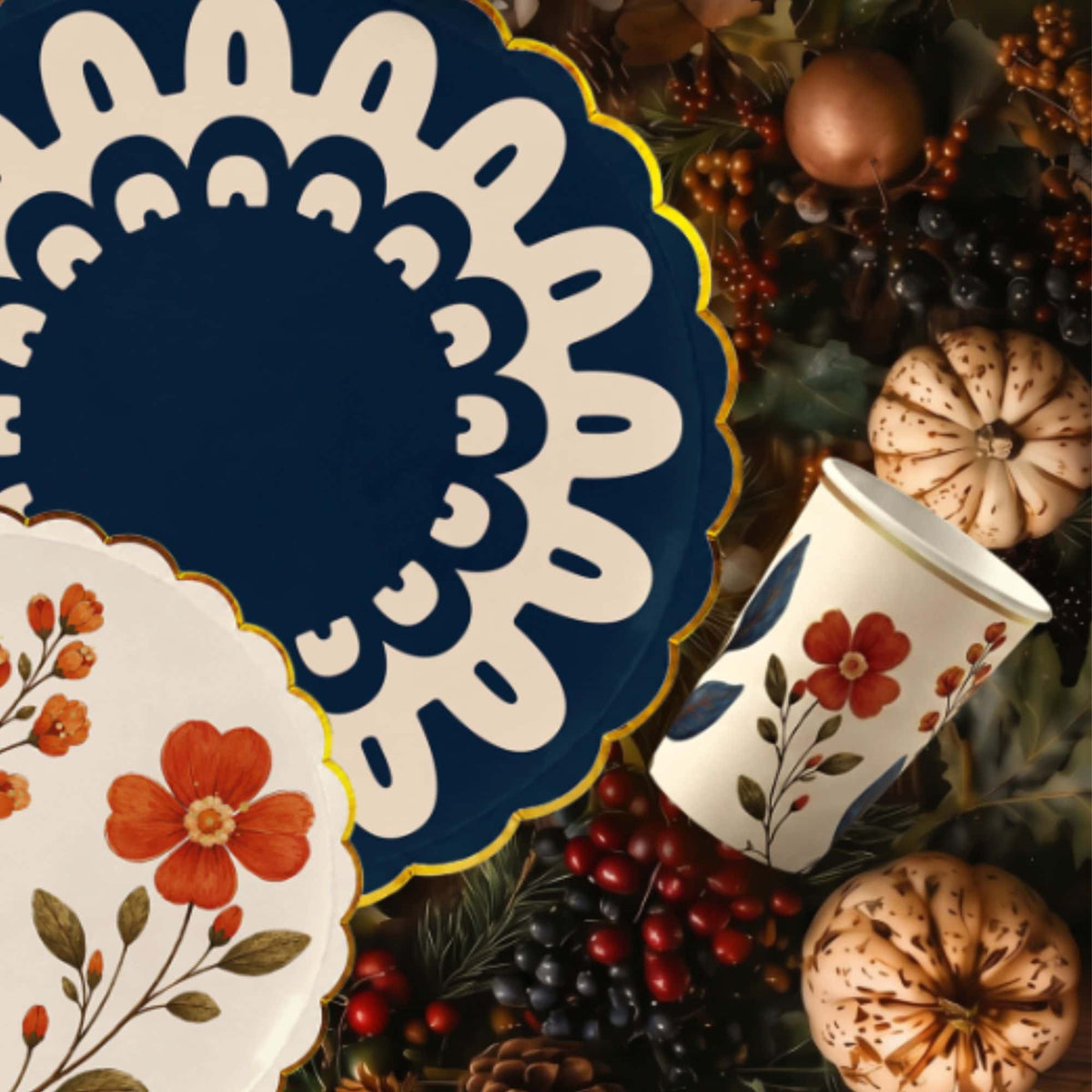 Folk Floral Cups