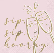 Sip Sip Hooray Beverage Napkins 16ct - Foil Stamping