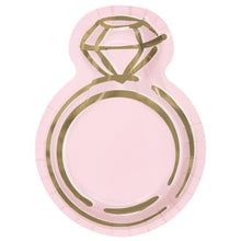 Pastel Pink Ring Shaped 9.25in Plates 8ct - Foil Stamping