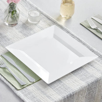Premium Plastic Square White Plates and Bowls