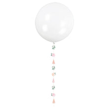 Pink Blooms Jumbo 24in Latex Balloon with Decorative Botanical Tail