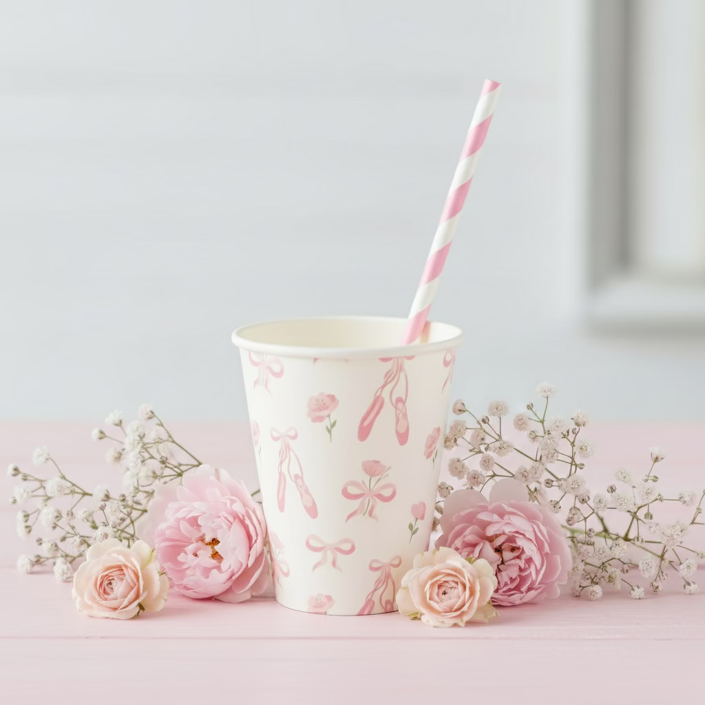 Ballerina Paper Cups 9oz (8 Pack)