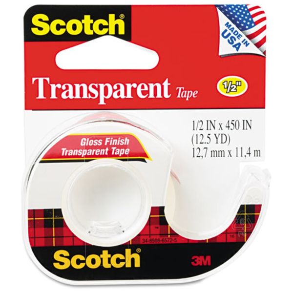 Scotch Transparent Tape in Handheld Dispenser - Clear, 0.5" x 450"