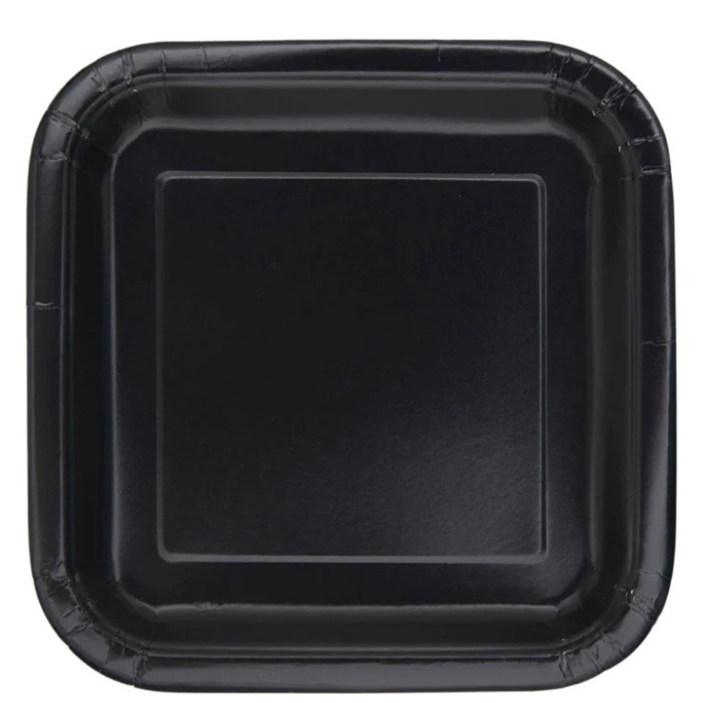 Black Square 9in Dinner Plates 14ct