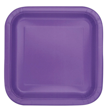 Purple Square 9in Dinner Plates 14ct