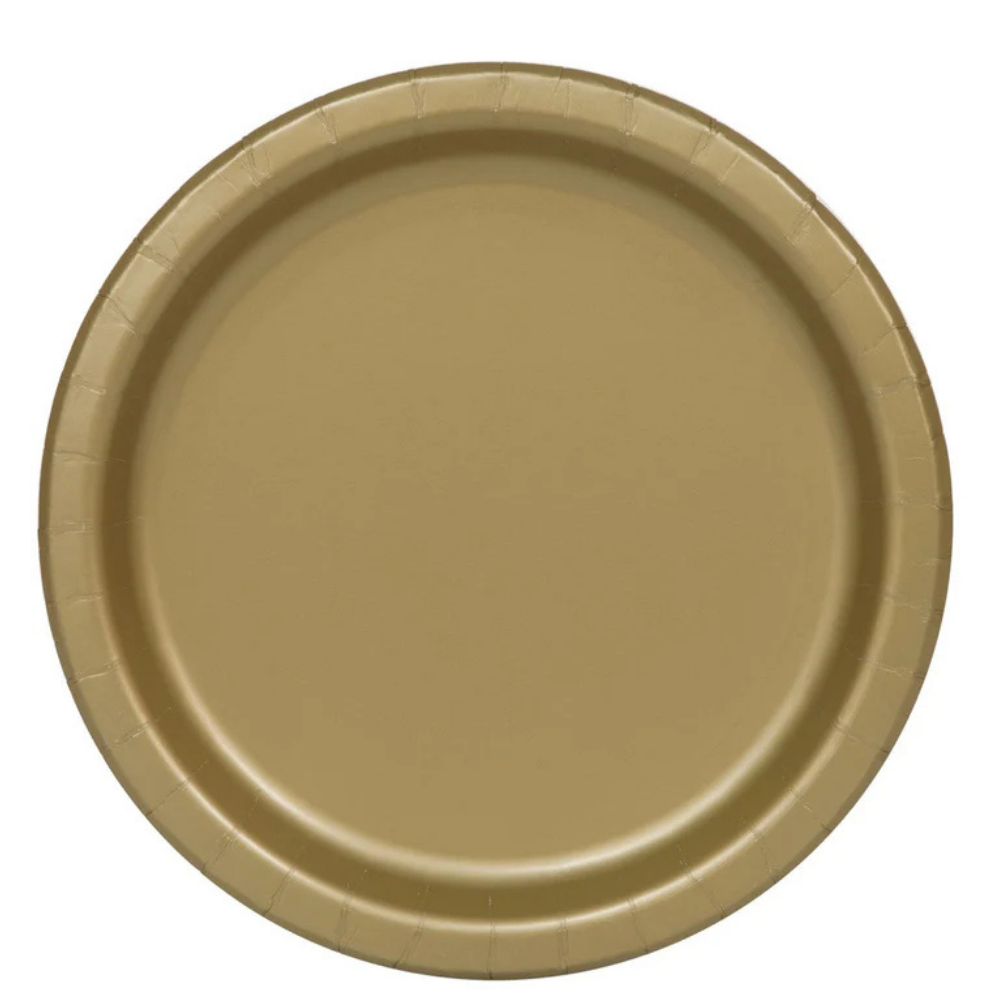 Gold 9in Paper Plates 50ct