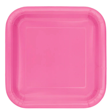 Hot Pink Square 9in Dinner Plates 14ct