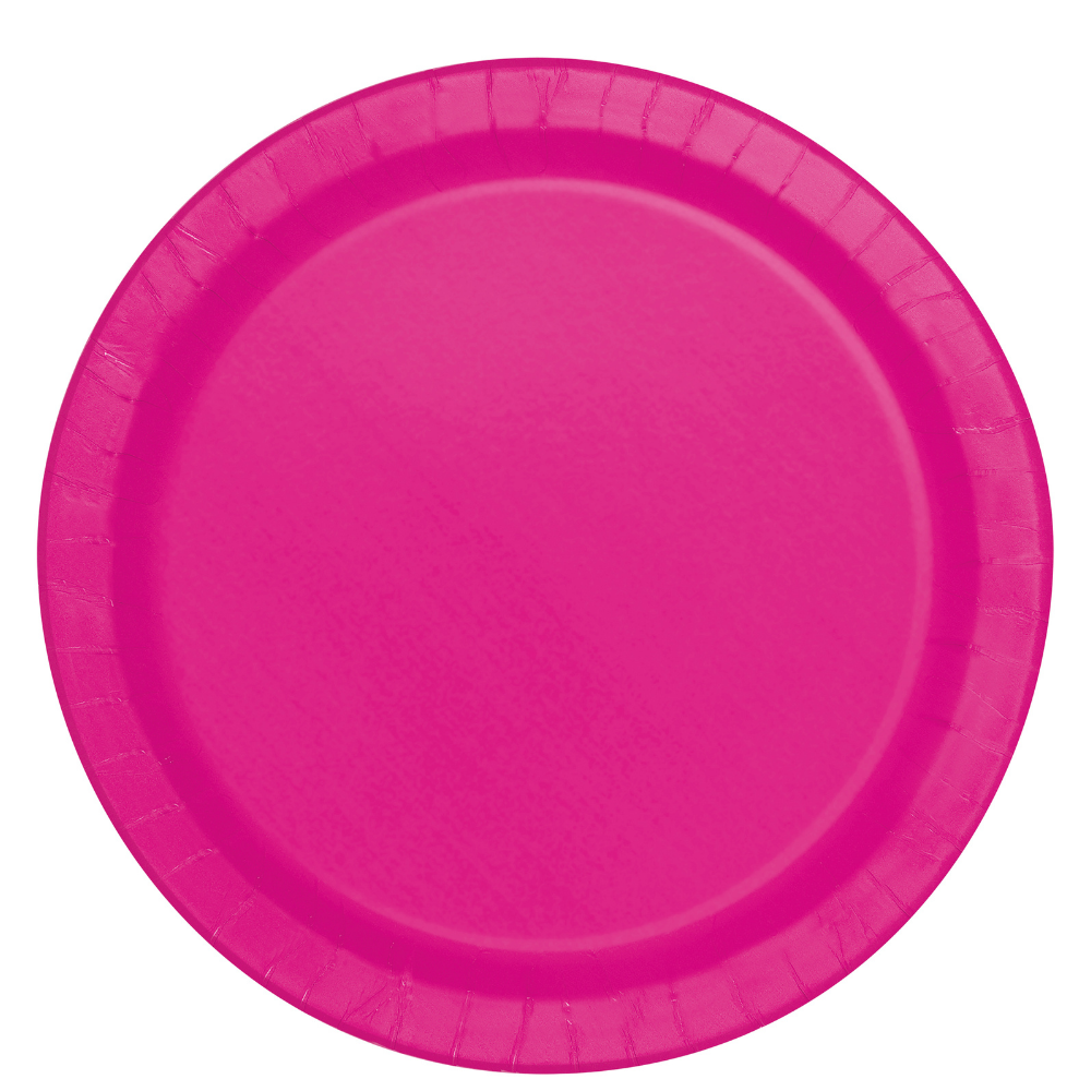 Neon Pink 9in Paper Plates 50ct
