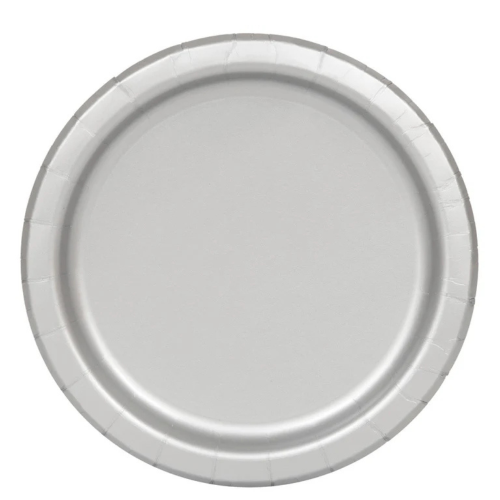 Silver 9in Paper Plates 50ct