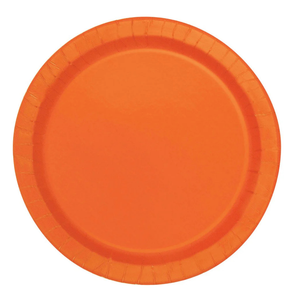 Orange 9in Paper Plates 20ct