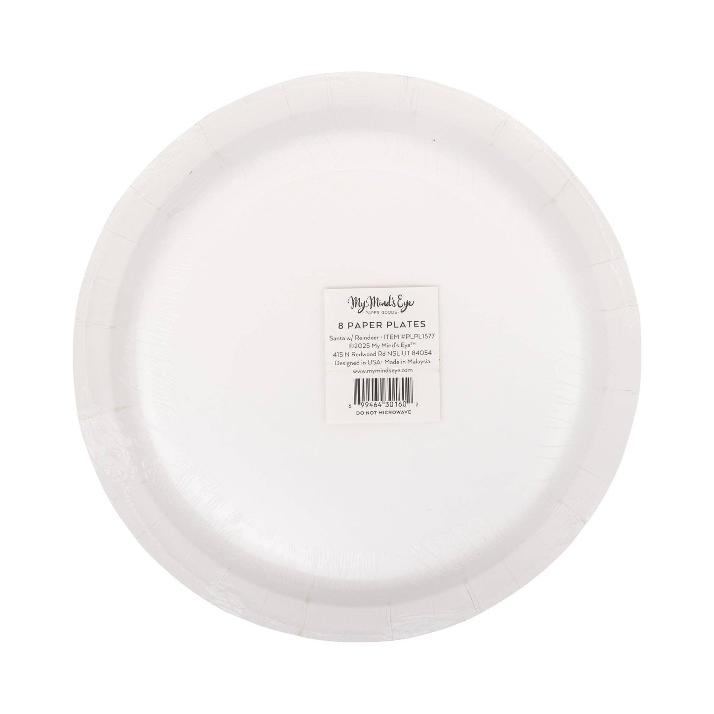 PLPL1577 - Santa with Reindeer Paper Plate