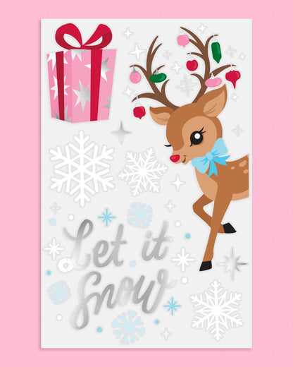 Winter Wonderland Christmas Window Clings 6 ct holiday decor