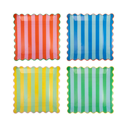 Striped Plates Set 8ct