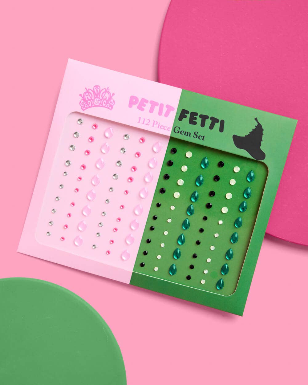 Wicked Pink Green Face Gem Set - 112 pcs