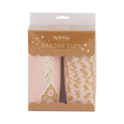 Pink Gingerbread House 5 oz Baking Cups 50ct