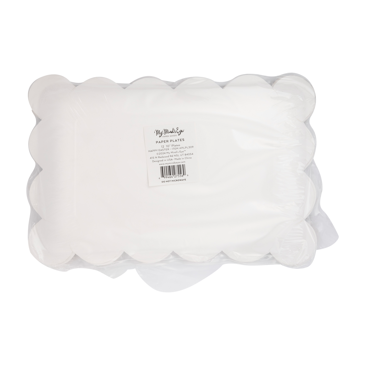 Happy Easter Scallop Paper Plate