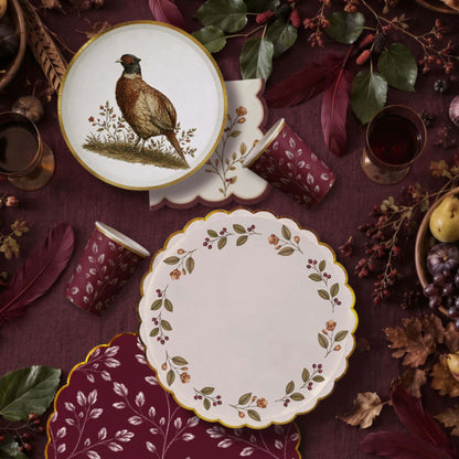 Mulberry Leaf Scalloped Edge Lunch Napkins