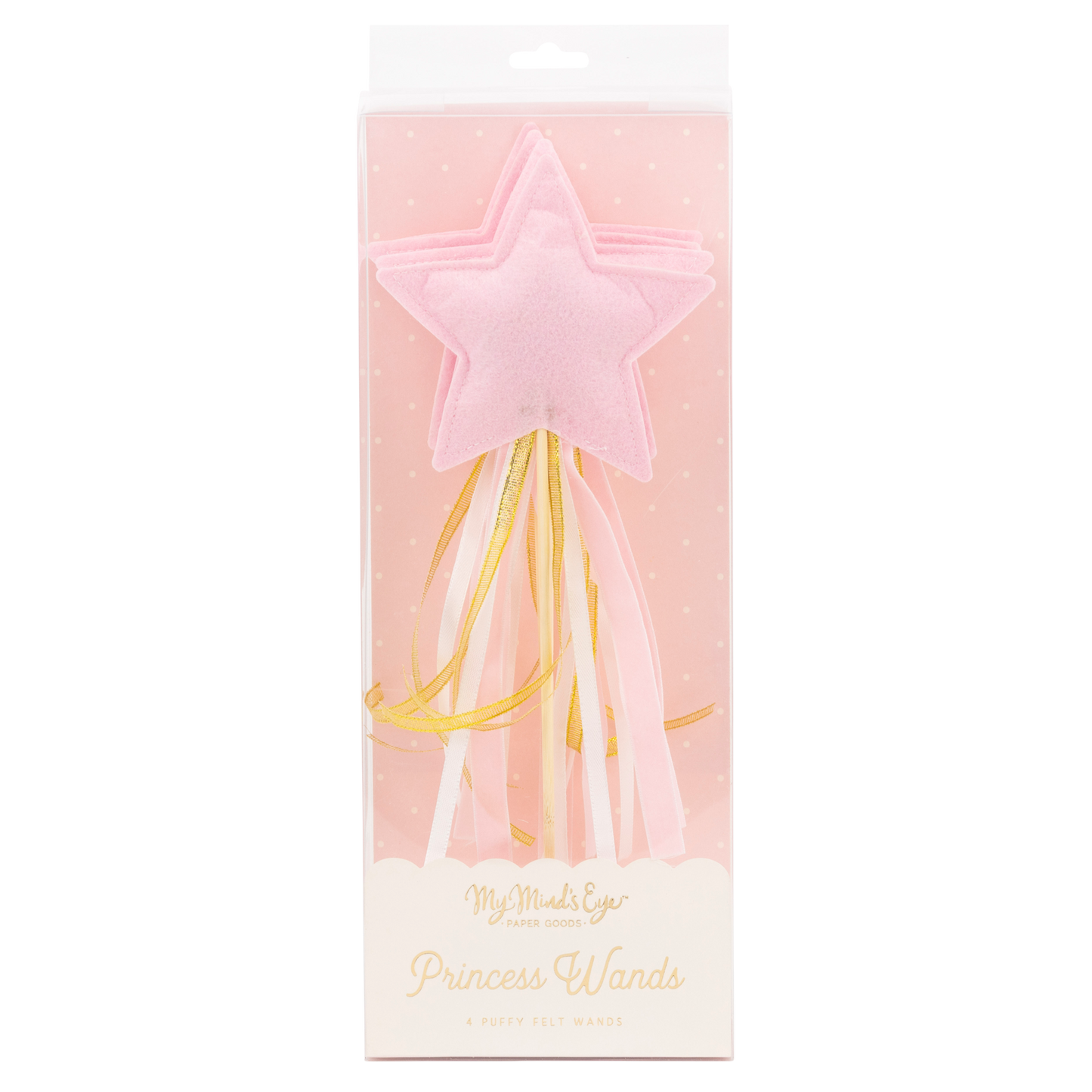 Princess Puffy Felt Wand Set 4ct