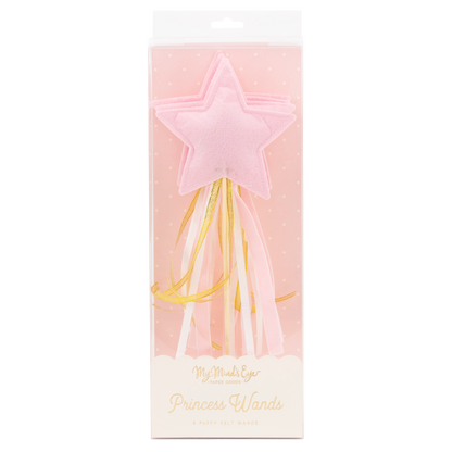 Princess Puffy Felt Wand Set 4ct