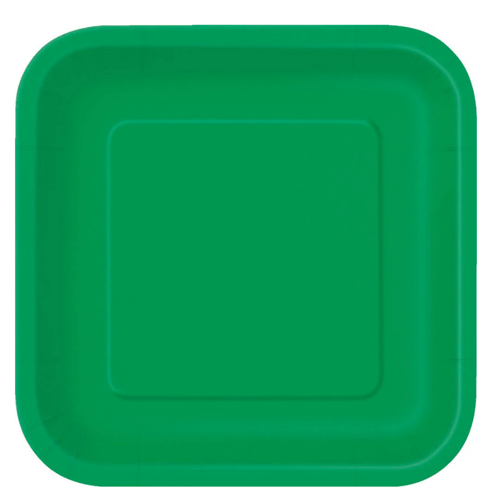 Green Square 9in Dinner Plates 14ct