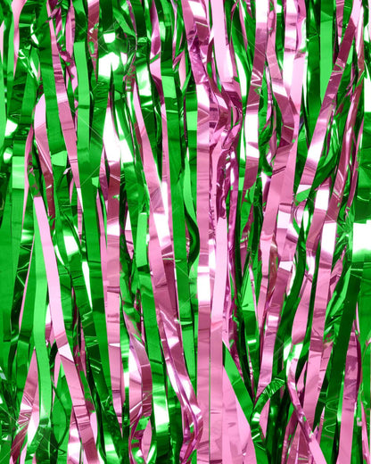 Wicked Witch Foil Curtain Pink + Green 2ct