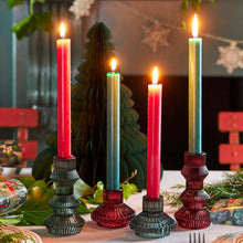Burgundy Red Glass Candle Holder