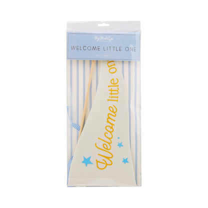 Welcome Little One Blue Pennant