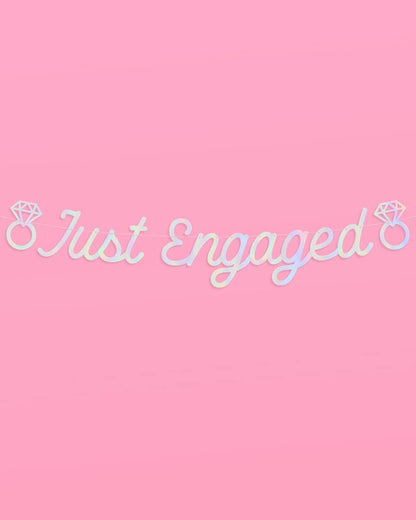 Just Engaged Iridescent Banner