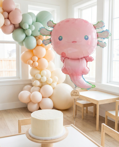 #403A Pink Axolotl Foil Balloon