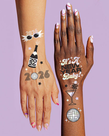 New Years Eve Party Temporary Tattoos