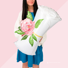 Graduation Scroll Foil Balloon with Pink Rose – 21" x 31"