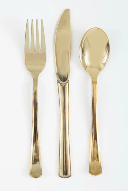 Assorted Metallic Plastic Cutlery 18ct