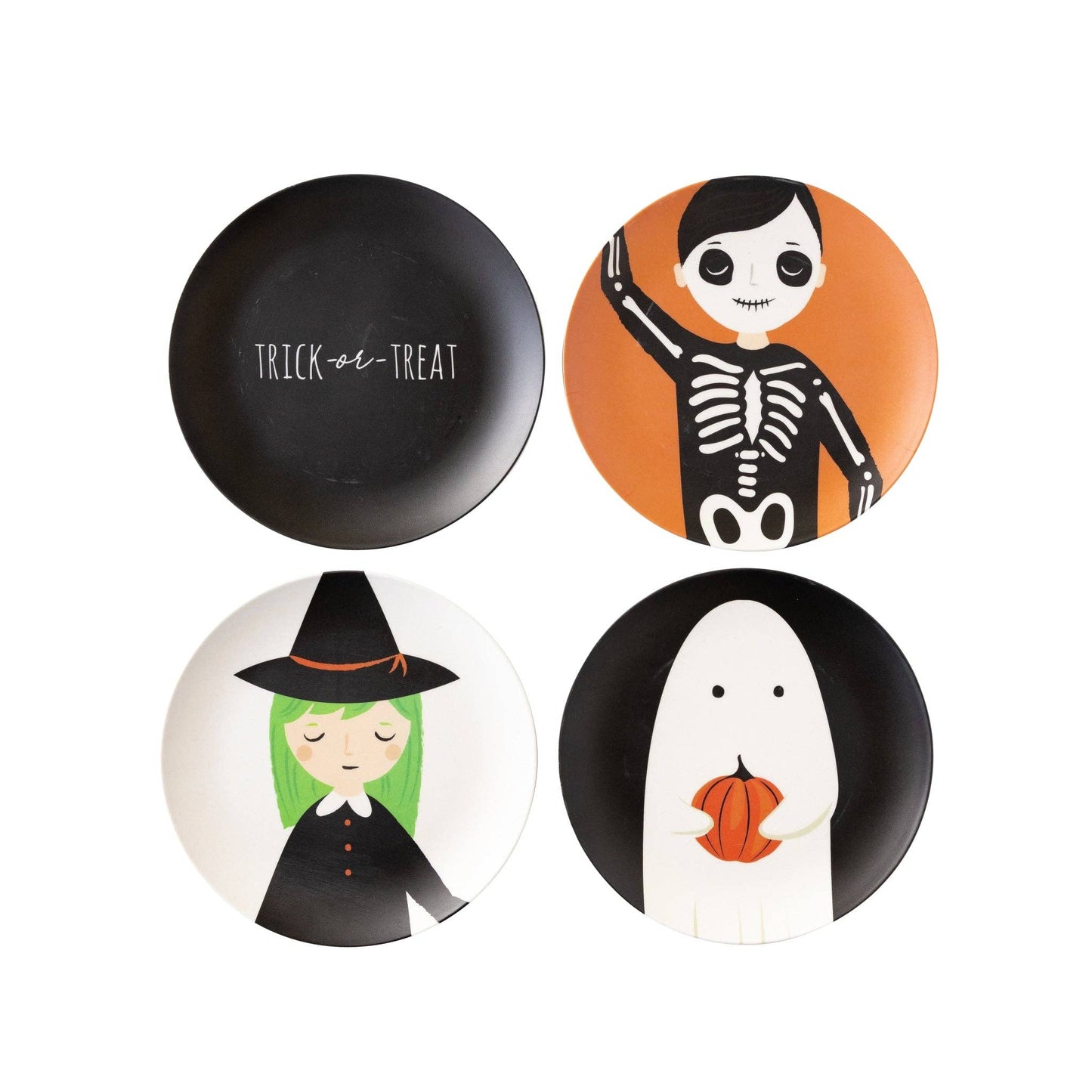 Trick or Treaters Reusable Bamboo Plate Set 4ct