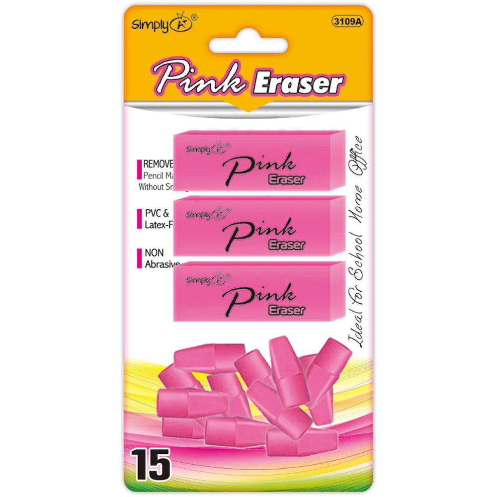 Pink Eraser Set 15ct