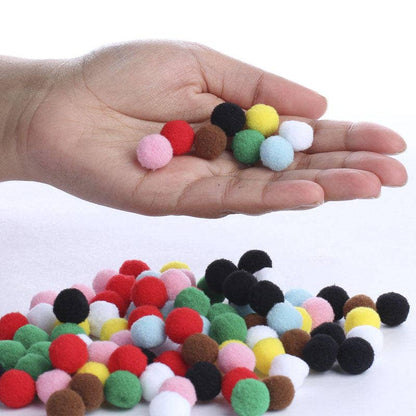 Pack of 100 Small 1/2 inch Pom Poms - Select Color