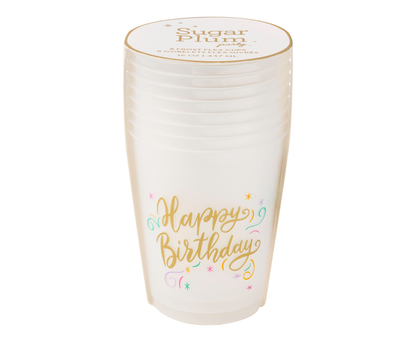 Cocktail Cheers Frost Flex Cups/8pk - Happy Birthday