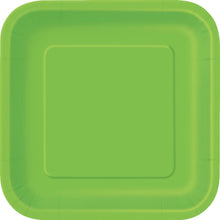 Lime Green Square 7in Dessert Plates 16ct