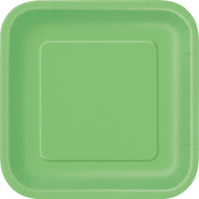 Lime Green Square 9in Dinner Plates 14ct