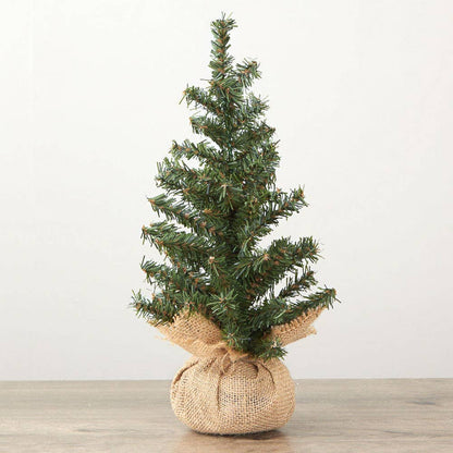 12" Artificial Pine Trees with Burlap Base