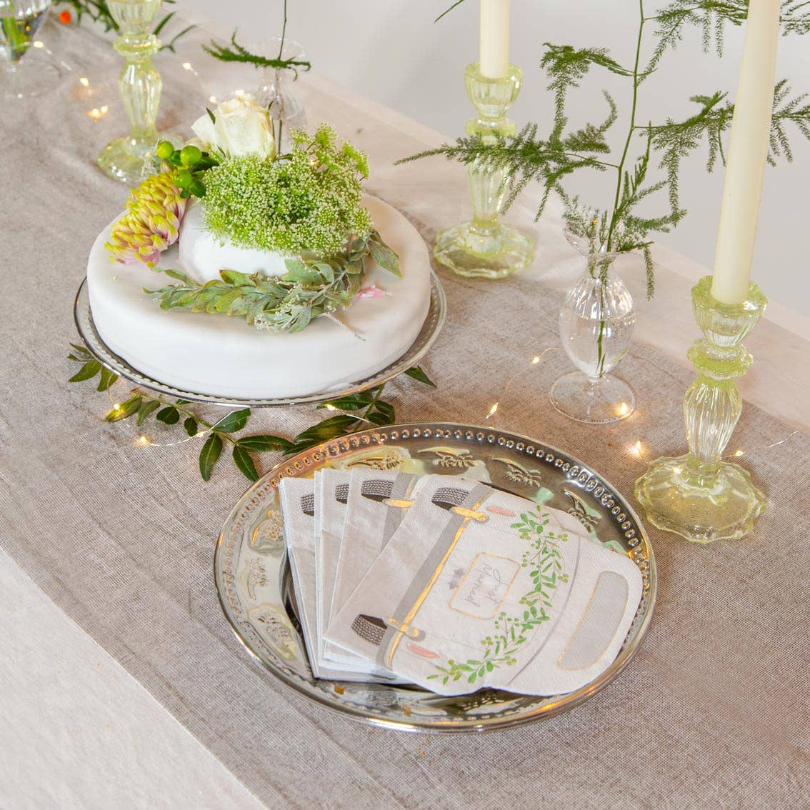 Just Married Car Shaped Napkins - 16 Pack | Wedding Decor |