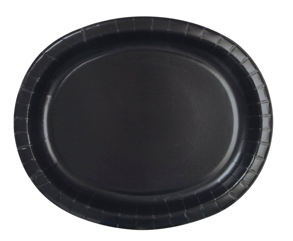 Black Oval Plates 8ct