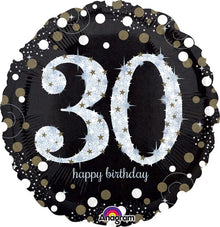 #087 Sparkling Birthday 30 18in Balloon