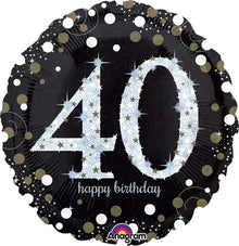 #088 Sparkling Birthday 40 18in Balloon