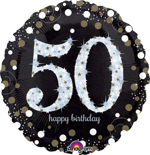 #089-A Sparkling Birthday 50 18in Balloon
