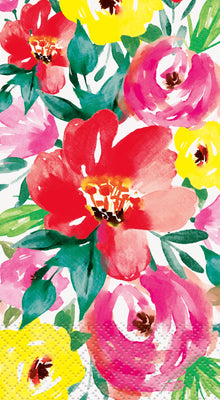 Brushed Floral Guest Towels 24ct