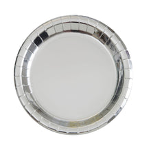 Silver Foil Round 7in Dessert Plates 8ct