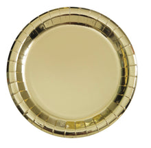 Gold Foil Round 7in Dessert Plates 8ct